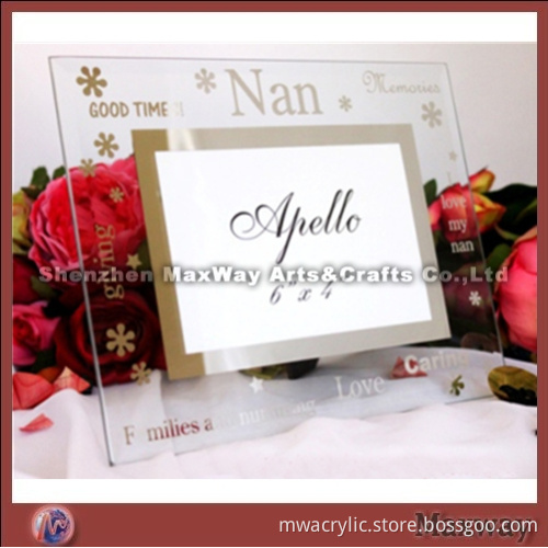Transparent Mother's Day Gift Glass Acrylic Photo Frame